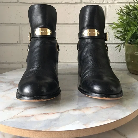 Michael Michael Kors Arley Black Leather Ankle Boots - Picture 3 of 13